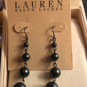 Ralph Lauren Black Faux Pearl Earrings